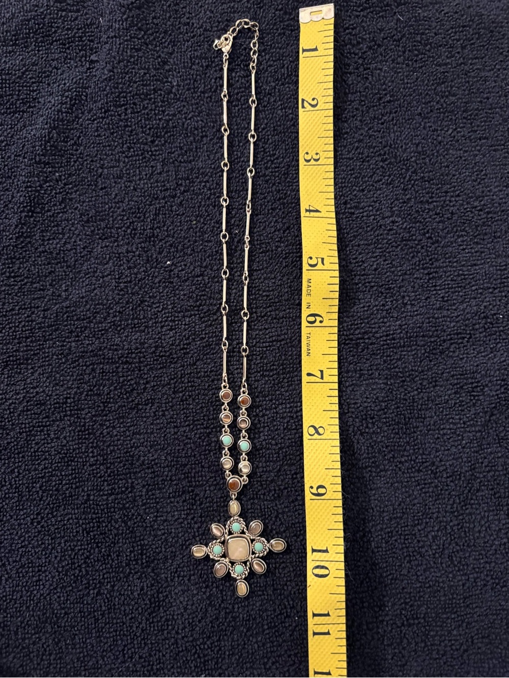 Vintage Southwestern Turquoise Multi-Stone Pendant Necklace